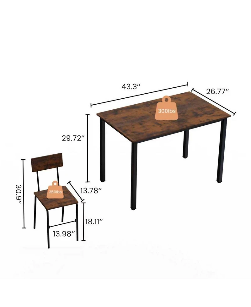 Casainc 5 Piece Modern Dining Table Set with 4 Chairs for Home Kitchen or Dining Area