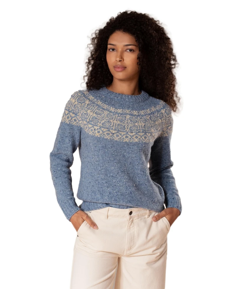 Celtic & Co. Women's Donegal Fair Isle Yoke Sweater
