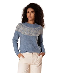 Celtic & Co. Women's Donegal Fair Isle Yoke Sweater