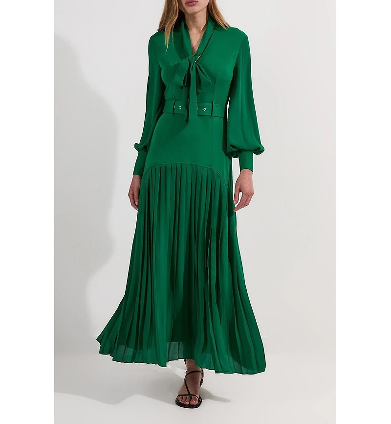 Karen Millen Jersey Ponte Georgette Mix Midi Dress