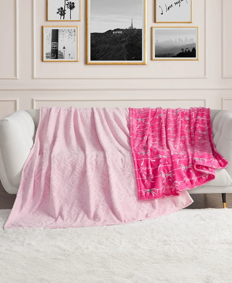 Juicy Couture Plush Glam 2-Pc. Throw Set