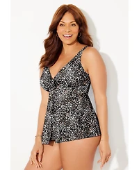 Swimsuits for All Women's V-Neck Twist Tankini Top