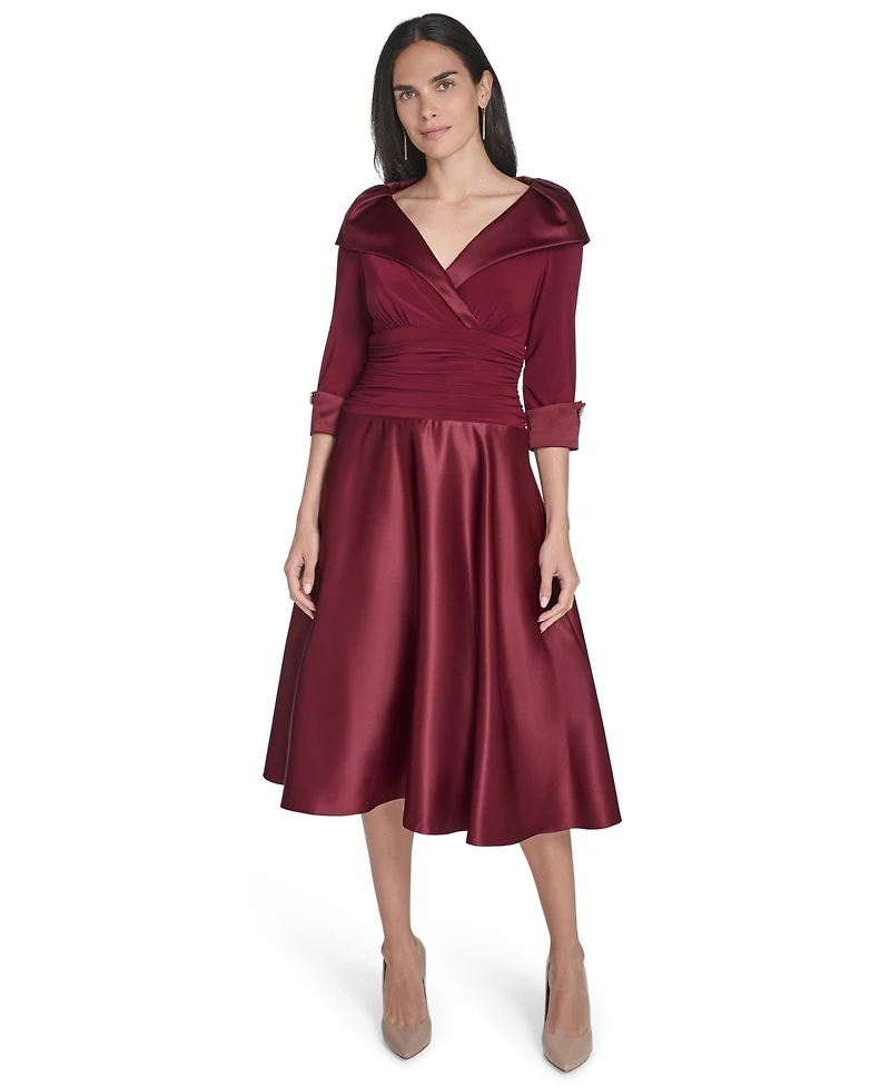 Jessica Howard Petite Rhinestone 3/4-Sleeve Dress