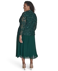 Jessica Howard Plus 2-Pc. Lace Jacket & Dress Set