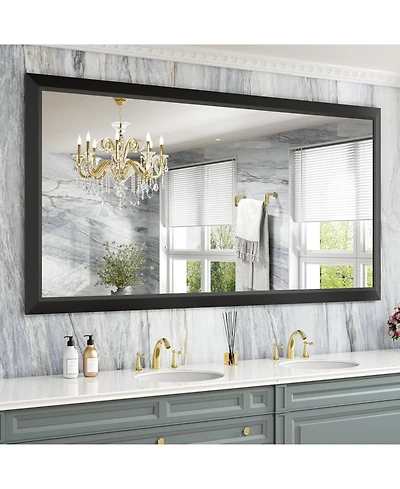 Amorho Bathroom Mirror, 72" x 36" Inch Thick Metal Framed Wall Mirrors for Over Sink, Bedroom, Living Room, Entryway