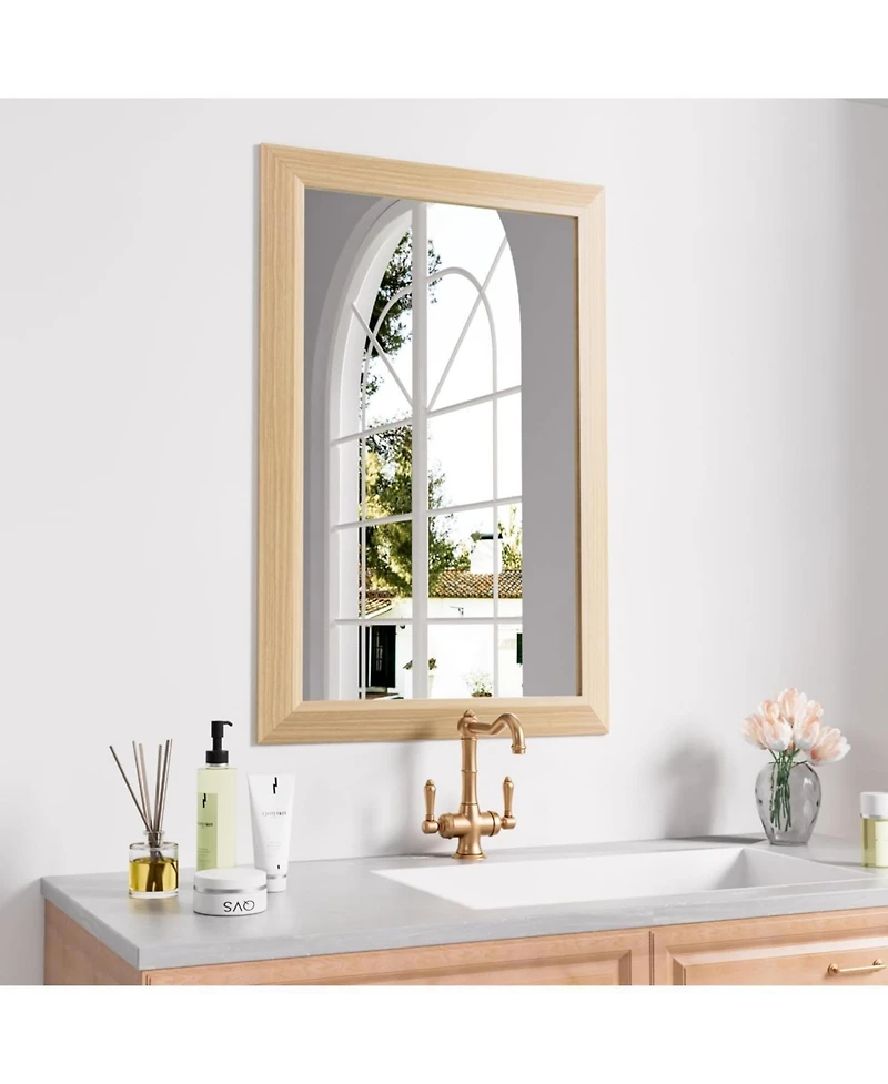 Amorho Bathroom Mirror, 28" x 20" Inch Thick Metal Framed Wall Mirrors for Over Sink, Bedroom, Living Room, Entryway