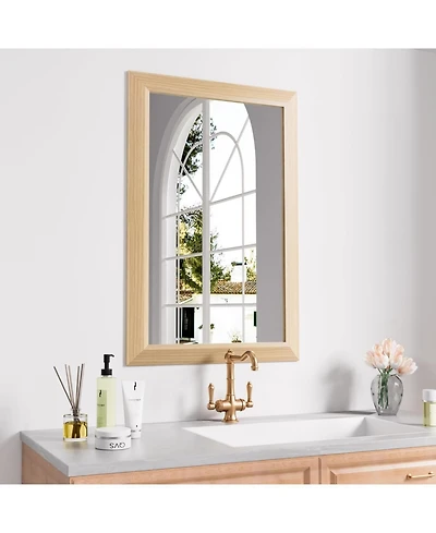 Amorho Bathroom Mirror, 28" x 20" Inch Thick Metal Framed Wall Mirrors for Over Sink, Bedroom, Living Room, Entryway