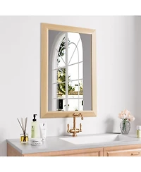 Amorho Bathroom Mirror, 28" x 20" Inch Thick Metal Framed Wall Mirrors for Over Sink, Bedroom, Living Room, Entryway
