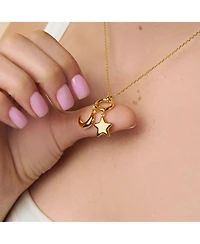 Little Sky Stone 14K Gold Plated Crescent Moon Charm Necklace