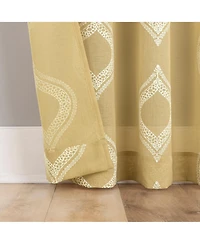 Rivalie Embroidered Medallion Sheer Rod Pocket Curtain Panel