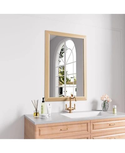 Amorho Bathroom Mirror, 36" x 24" Inch Thick Metal Framed Wall Mirrors for Over Sink, Bedroom, Living Room, Entryway