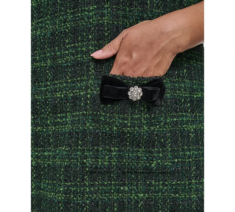 Eliza J Plus Short Sleeve Lurex Boucle Shift Dress