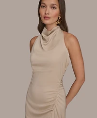 Donna Karan New York Women's Satin High Neck Midi Dress