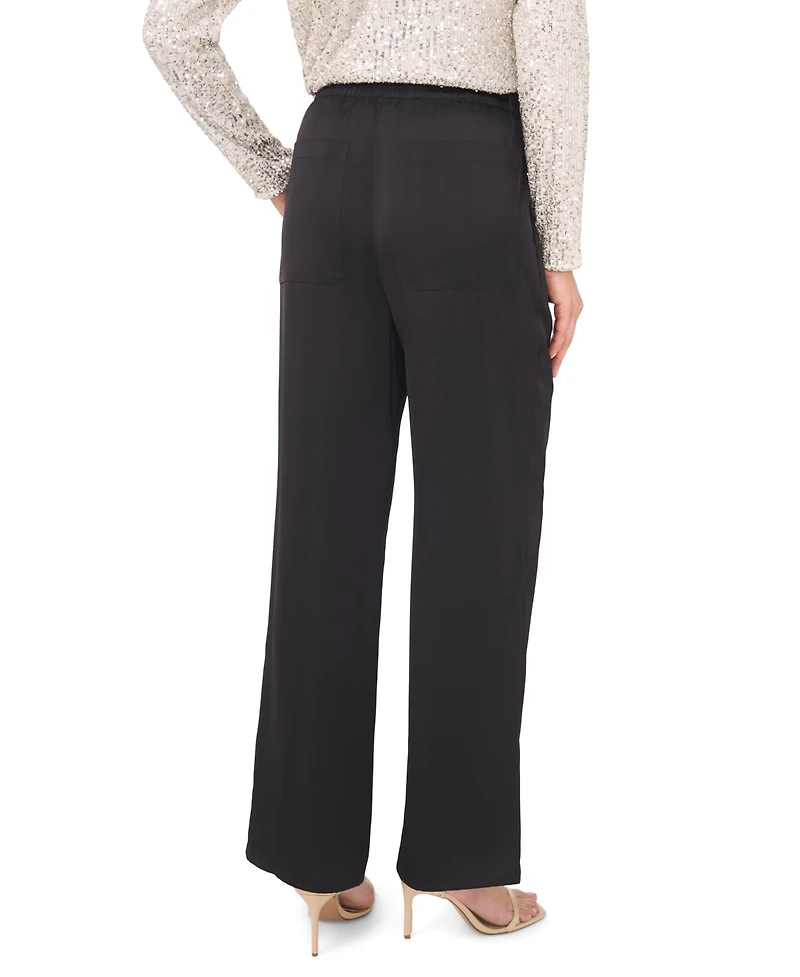 CeCe Women's Mid Rise Elastic Waist Pants