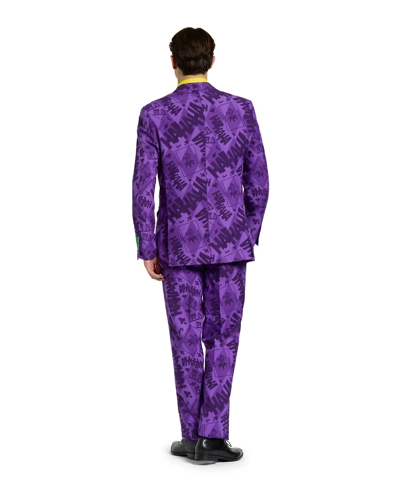 OppoSuits Men's The Joker Premium Costume - Official Dc Comics Halloween Character Slim Fit Suit Purple Includes Blazer, Pants and Tie