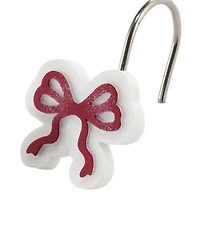 Avanti Christmas Bows Resin Shower Hooks, Set of 12