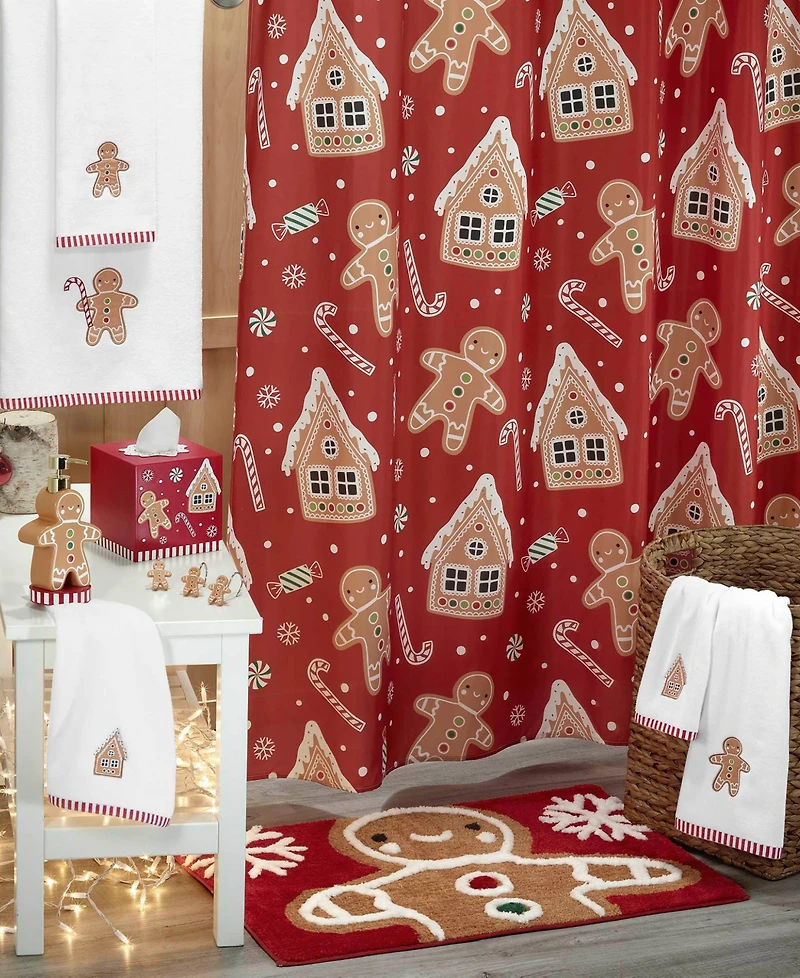 Avanti Gingerbread Man Polyester Shower Curtain, 72" x 72"