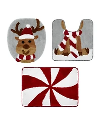 Avanti Holiday Reindeer 3-Pc. Polyester Bath Rug Set