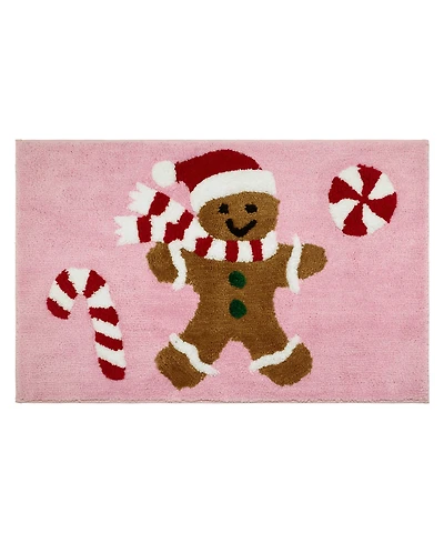 Avanti Gingerbread Man Polyester Bath Rug, 20" x 32"