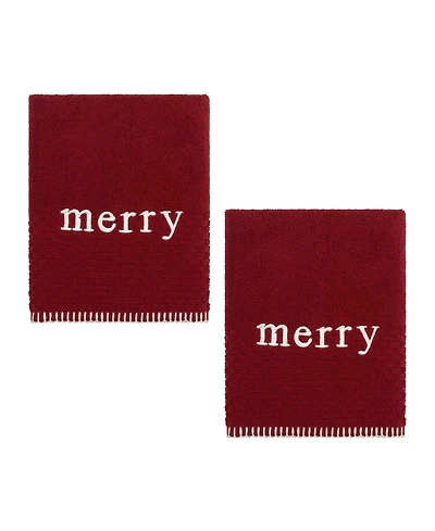 Avanti Merry Cotton 2-Pc. Hand Towel Set, 28" x 16