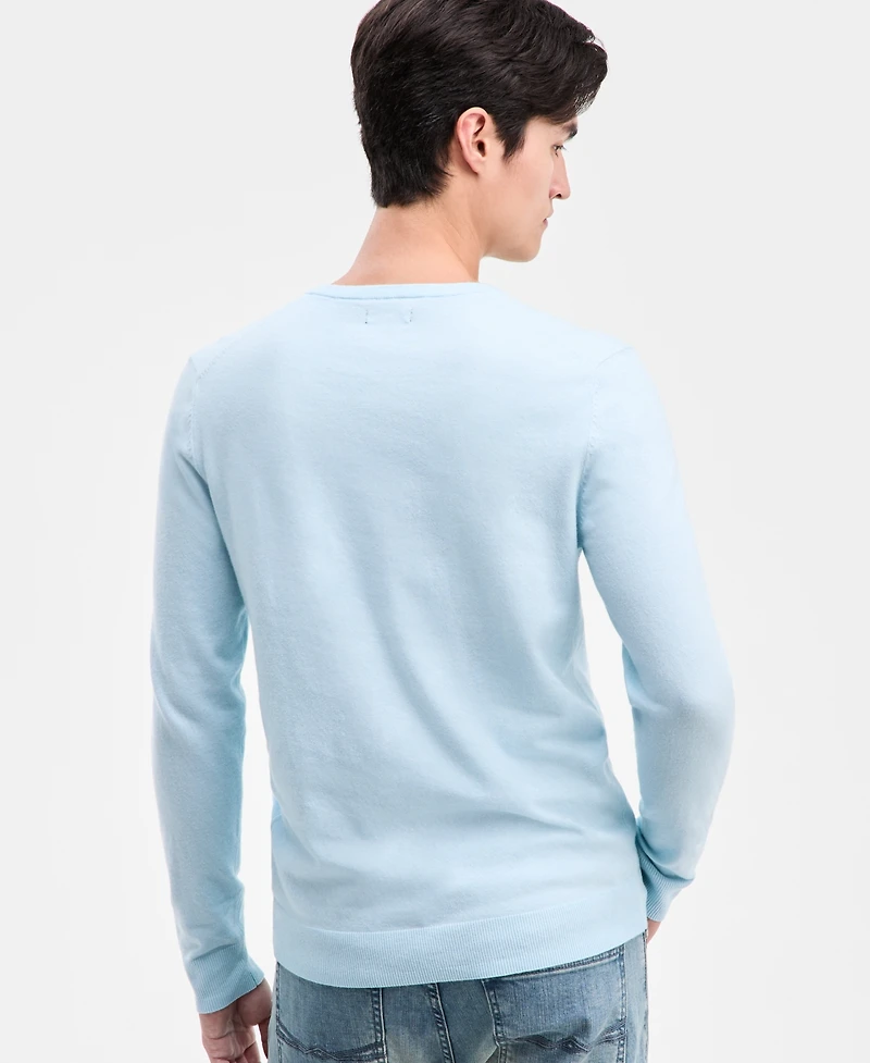 Alfani Men's Solid V-Neck Cotton Sweater, Created for Macy's