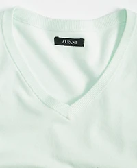 Alfani Men's Solid V-Neck Cotton Sweater, Created for Macy's
