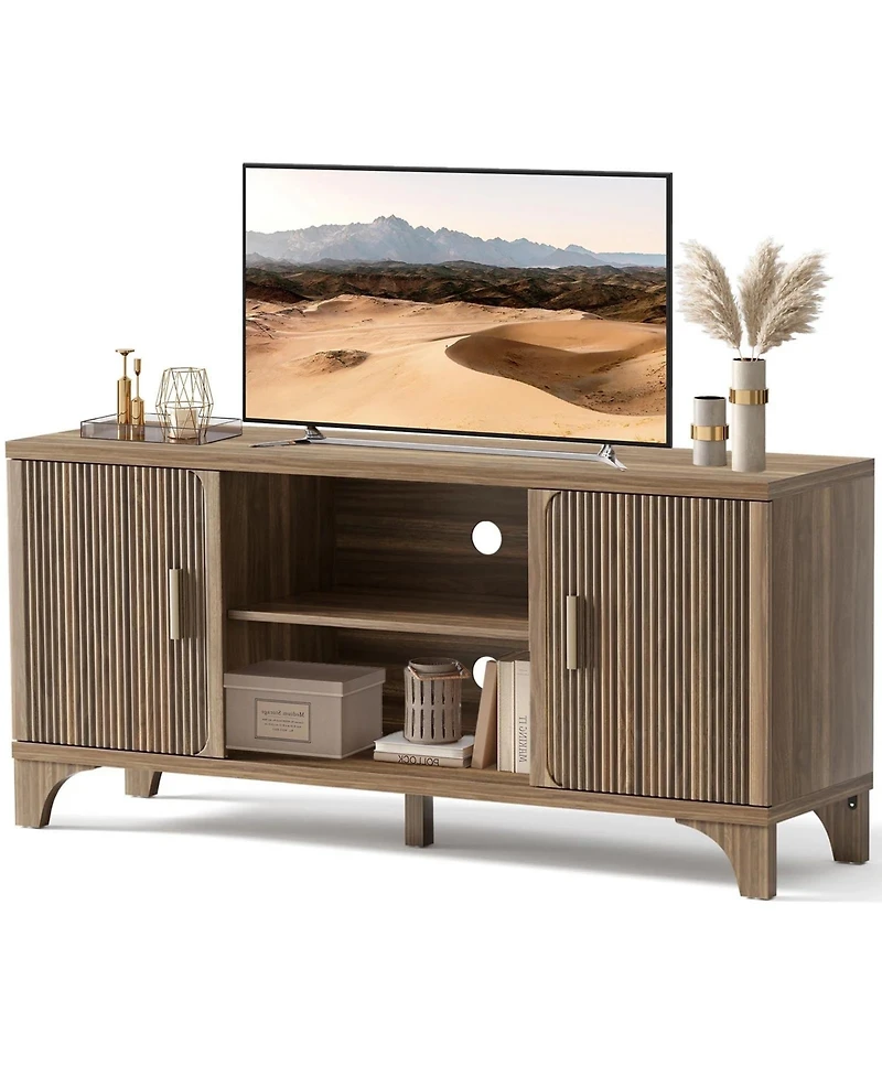 58-Inch Modern Tv Stand Mid-Century Entertainment Center with Storage for 55"/65" TVs