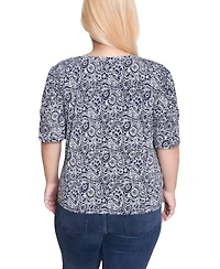 Ny Collection Plus Short Sleeve Crew Neck Top