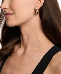 Michael Kors Gold-Tone Reversible Hoop Earrings