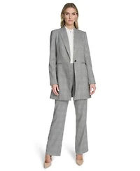Calvin Klein Womens Houndstooth One Button Jacket Long Sleeve Blouse Modern Fit Pants