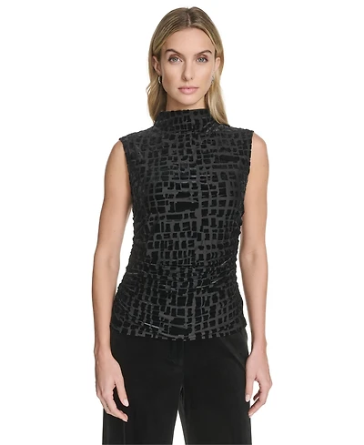 Calvin Klein Women's Mock Neck Sleeveless Top