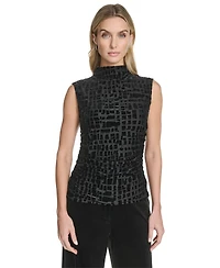 Calvin Klein Women's Mock Neck Sleeveless Top
