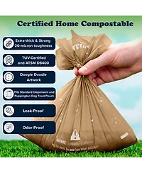 Puppington Compostable Dog Poop Bags, 180 Bags, Latte Beige