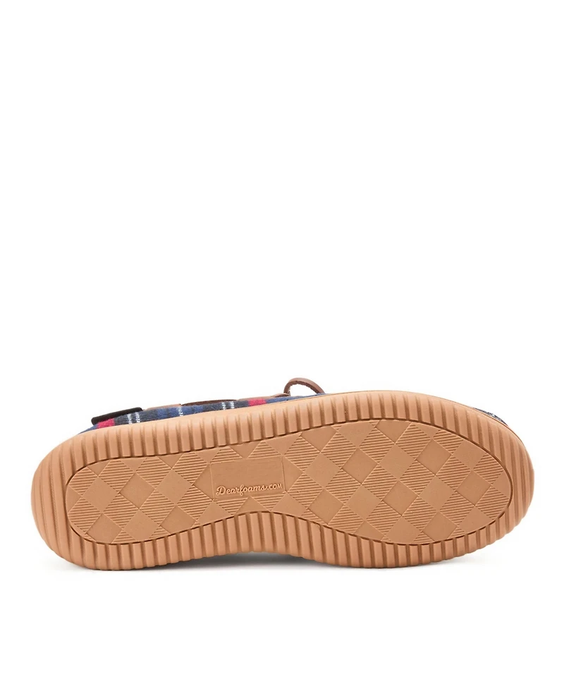 Dearfoams Men's Pierce Microsuede Moccasin House Shoe Slipper