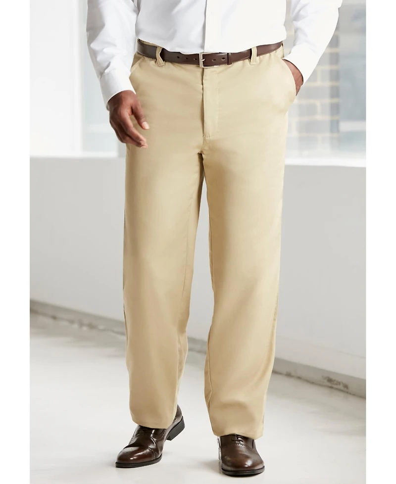 KingSize Men's Big & Tall Classic Fit Wrinkle-Free Expandable Waist Plain Front Pants