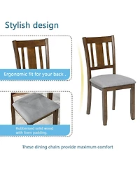 Casainc 5 Piece Wooden Dining Table Set with 4 Chairs for Kitchen or Dining Room
