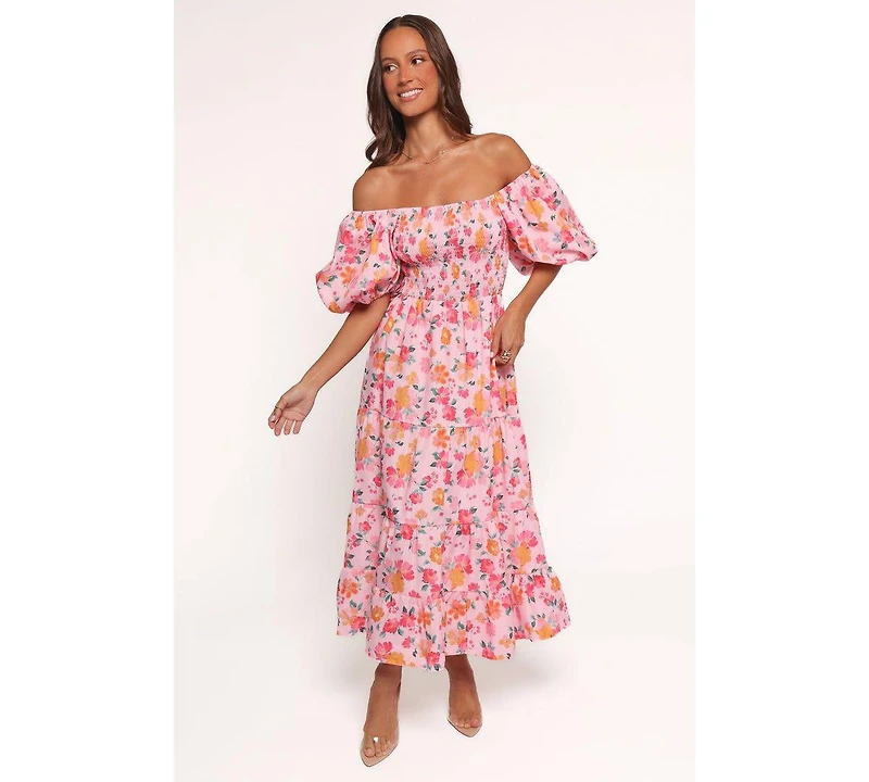 Petal and Pup Women's Soliel Midi Dress - Pink Floral