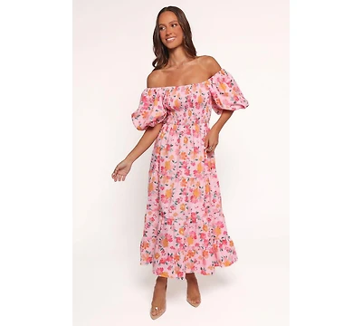 Petal and Pup Women's Soliel Midi Dress - Pink Floral