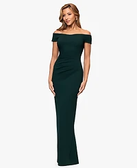Xscape Women's Off The Shoulder Back Slit Dress