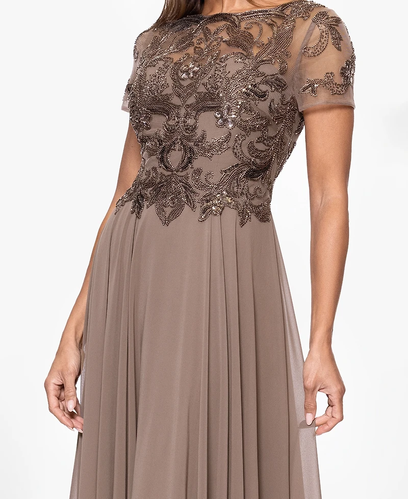 Xscape Women's Boat Neck Beaded Dress