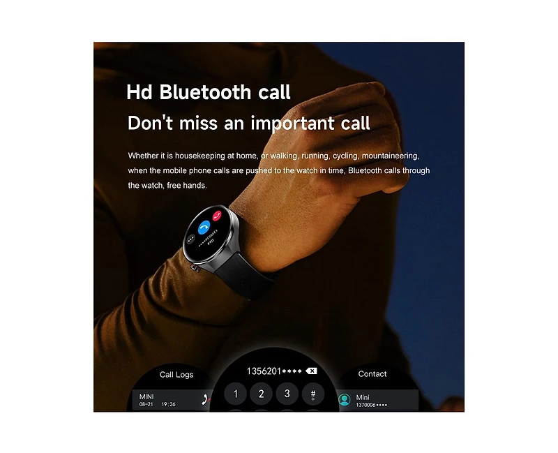 Ruxing Smart 1.75'' Smart watch for Women Men With Bluetooth calling Multiple Sports Modes Intelligent Reminder Health Monitoring Voice Assistant