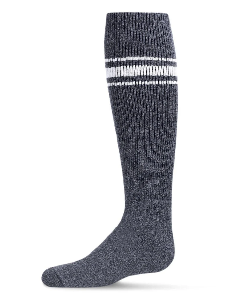 Memoi Big Girls Marled Ribbed Stripe Cotton Blend Knee High Socks