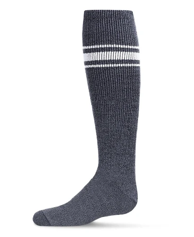 Memoi Big Girls Marled Ribbed Stripe Cotton Blend Knee High Socks