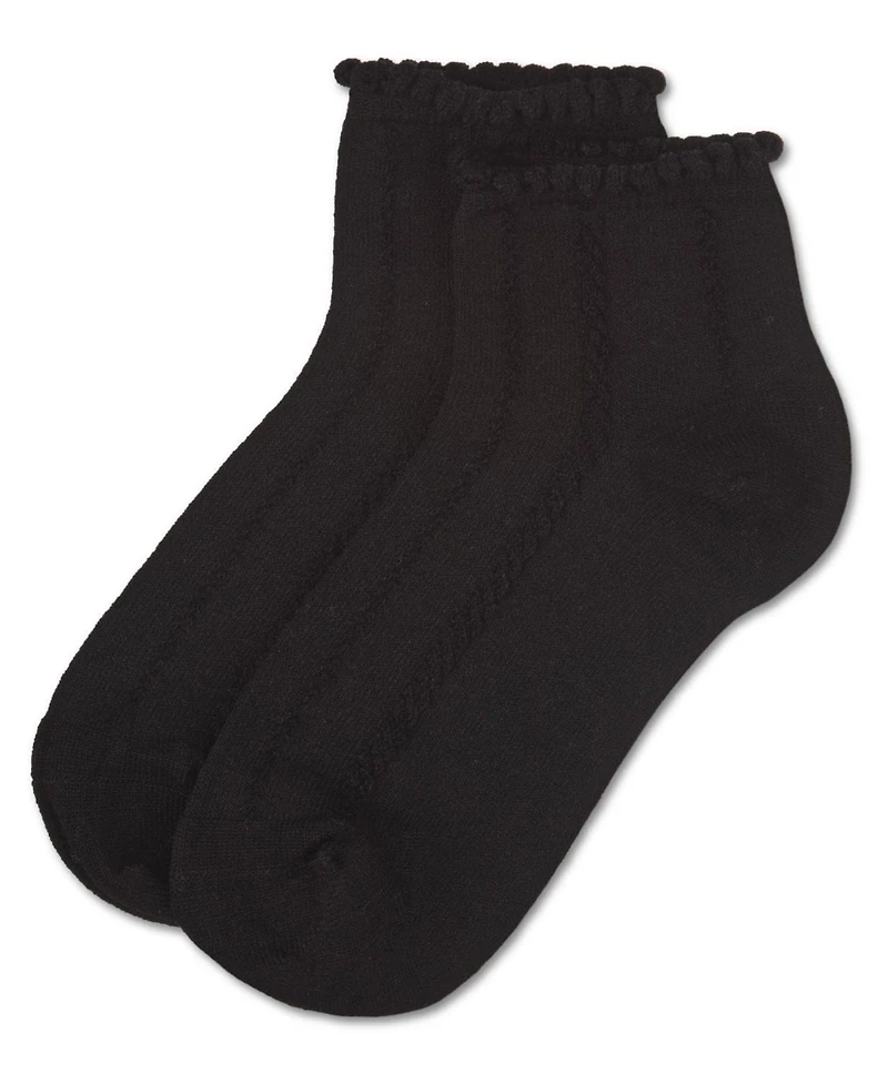 Memoi Little Girls Rope Stitch Anklet Socks