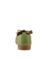 Spring Step Berna-perf Leather Perforated Slip-On Flats with Elastic Laces