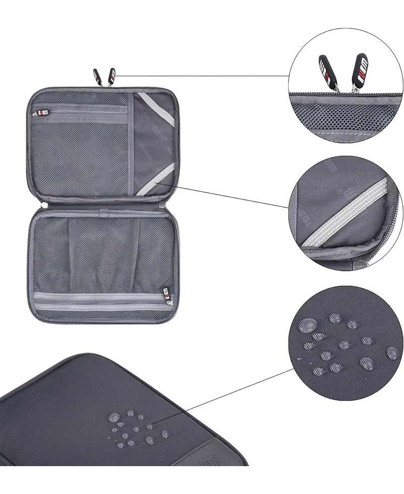 Bubm Double Layer Electronics Organizer Bag - Travel Cable Storage Case for Usb Drives, Sd Cards, Charging Cords & Mini Tablets