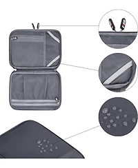 Bubm Double Layer Electronics Organizer Bag - Travel Cable Storage Case for Usb Drives, Sd Cards, Charging Cords & Mini Tablets