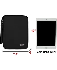 Bubm Black Medium Electronics Organizer Bag - Double Layer Travel Case for iPad Mini, Cables, Power Banks, Earphones & Usb Drives