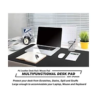 Bubm Pure Black Pu Leather Desk Mat