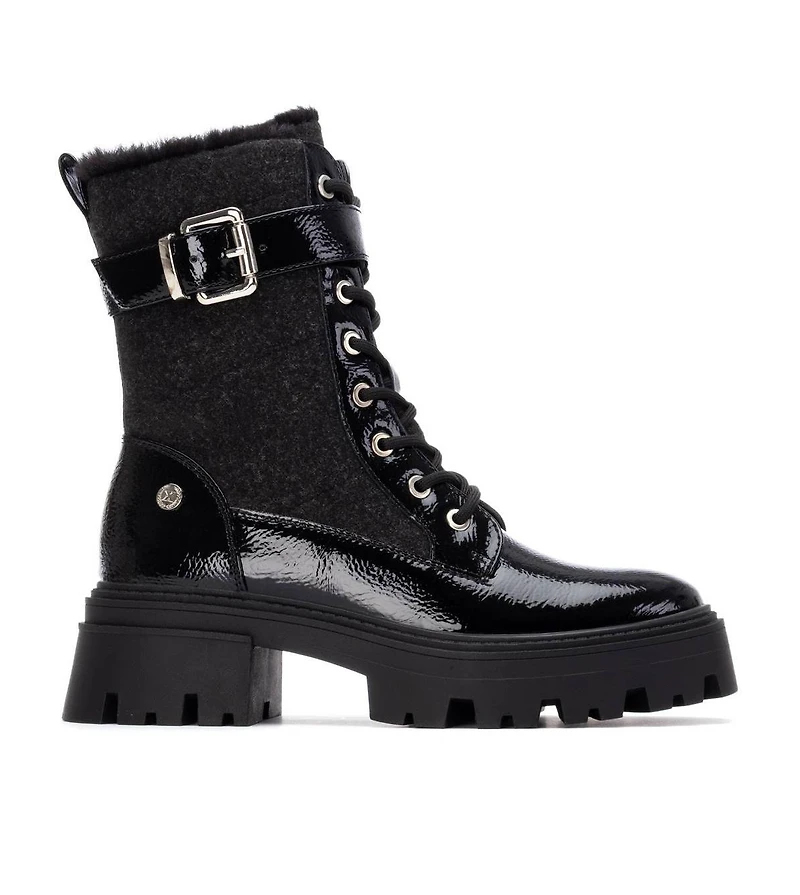 Women's Patent Leather Combat Booties By Xti